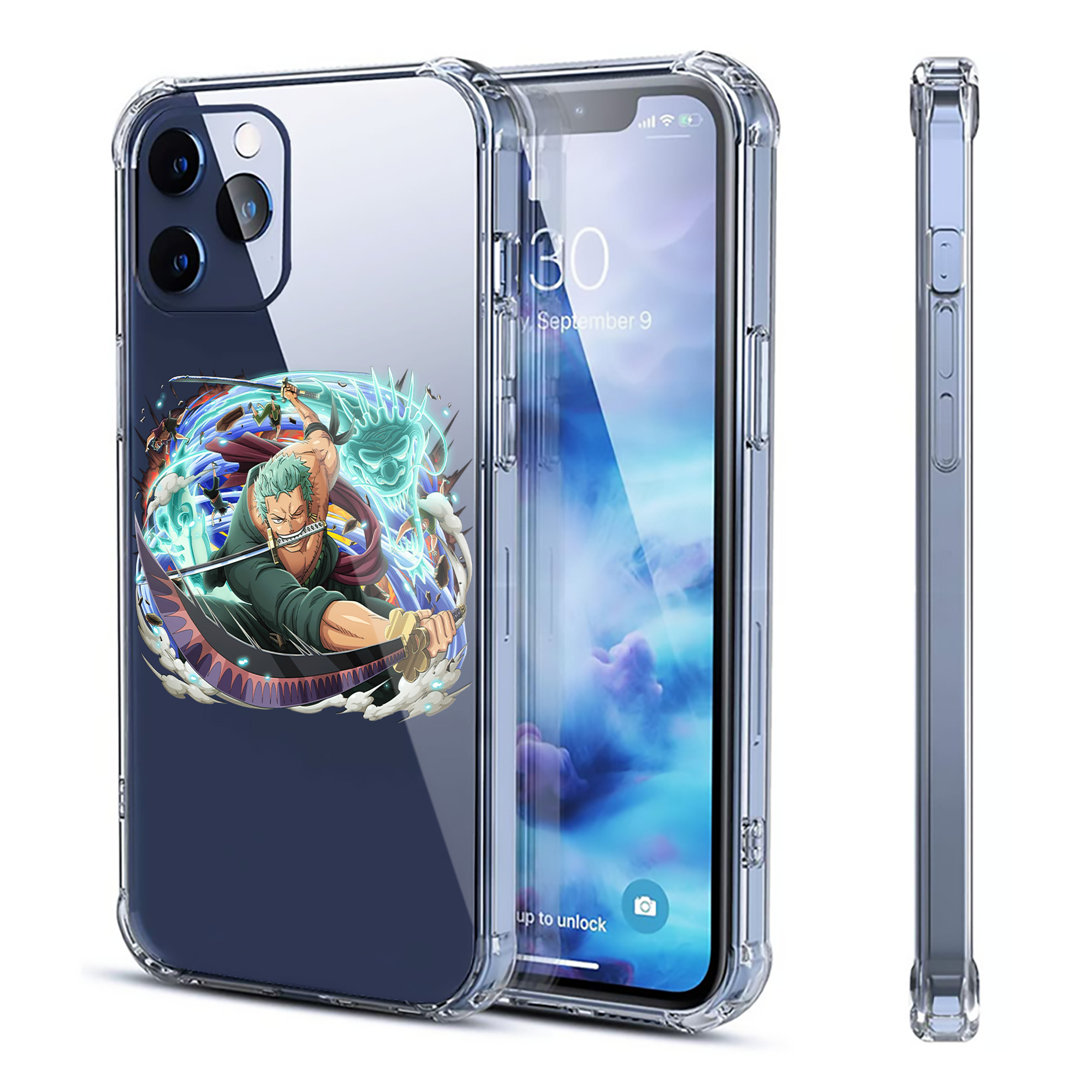 （画像用） ワンピース ロロノア・ゾロ ONE PIECE Roronoa Zoro 【iPhone 12シリーズ対応】透明スマホケース（クリアソフトケース）